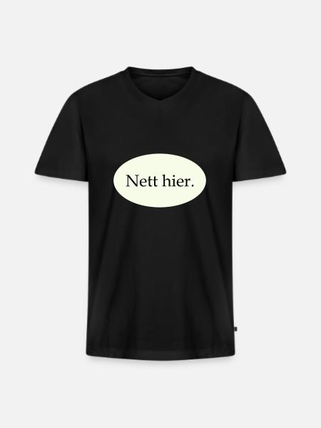 Nice here - Men's Premium Organic T-shirt with V-neck - black