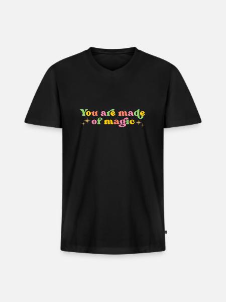 You Are Made Of Magic - Men's Premium Organic T-shirt with V-neck - black