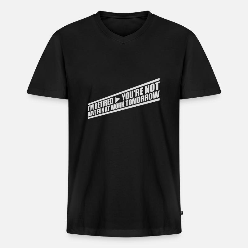 have fun at work - Männer Premium Bio T-Shirt mit V-Ausschnitt - Schwarz