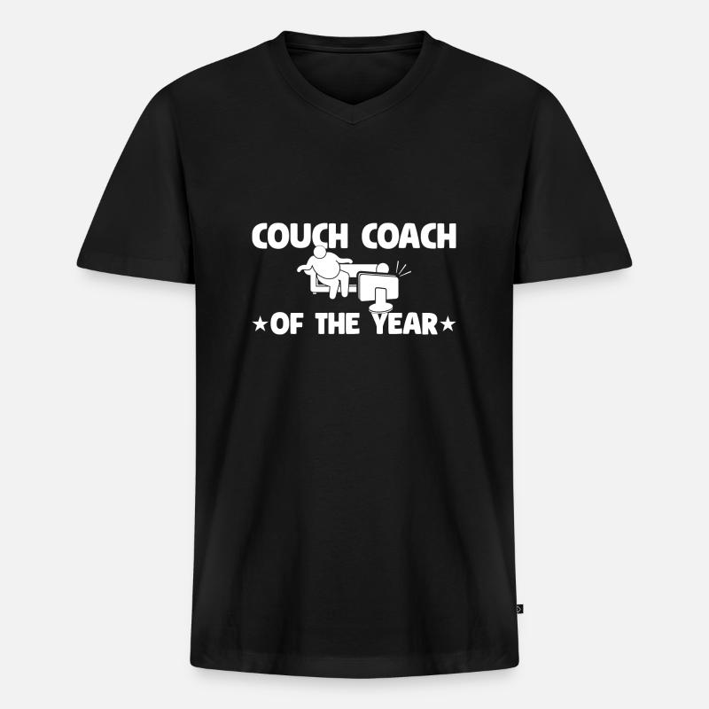 Coach Character Builder Attitude - Männer Premium Bio T-Shirt mit V-Ausschnitt - Schwarz