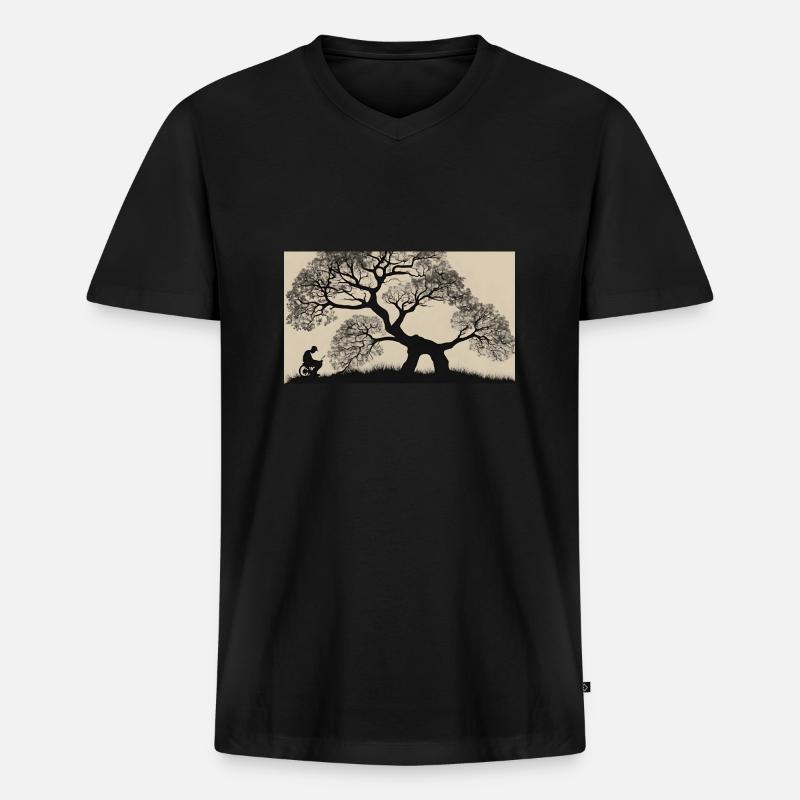 Baum der Erinnerung - Männer Premium Bio T-Shirt mit V-Ausschnitt - Schwarz