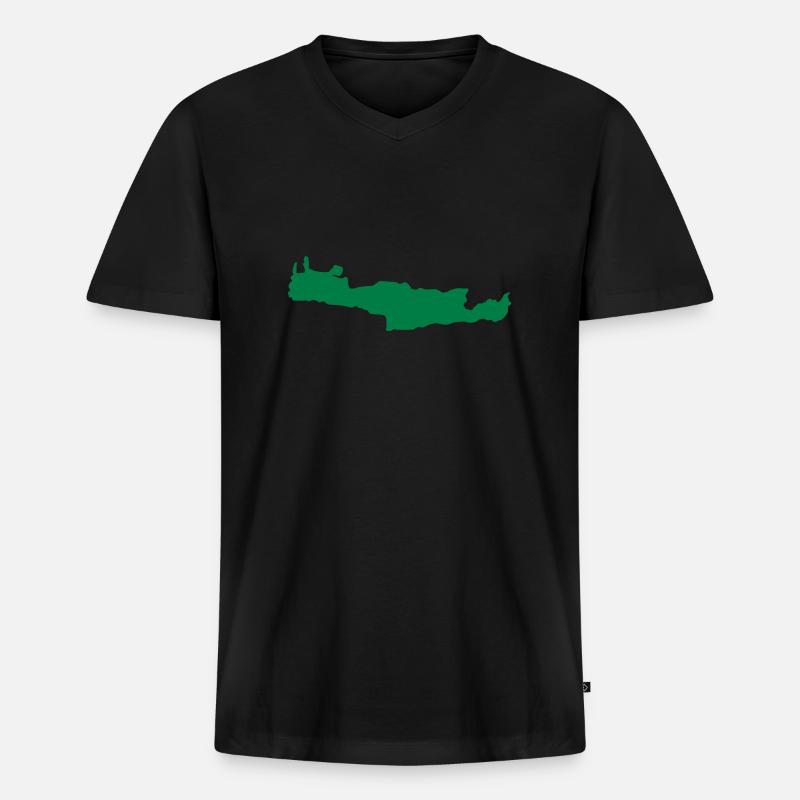 Kreta - Männer Premium Bio T-Shirt mit V-Ausschnitt - Schwarz