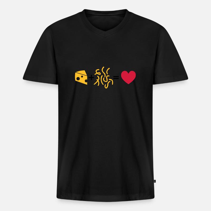 Kässpätzle - Männer Premium Bio T-Shirt mit V-Ausschnitt - Schwarz