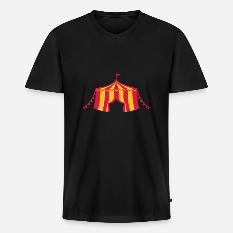 Zirkus - Männer Premium Bio T-Shirt mit V-Ausschnitt - Schwarz
