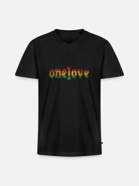 One Love - Men's Premium Organic T-shirt with V-neck - black