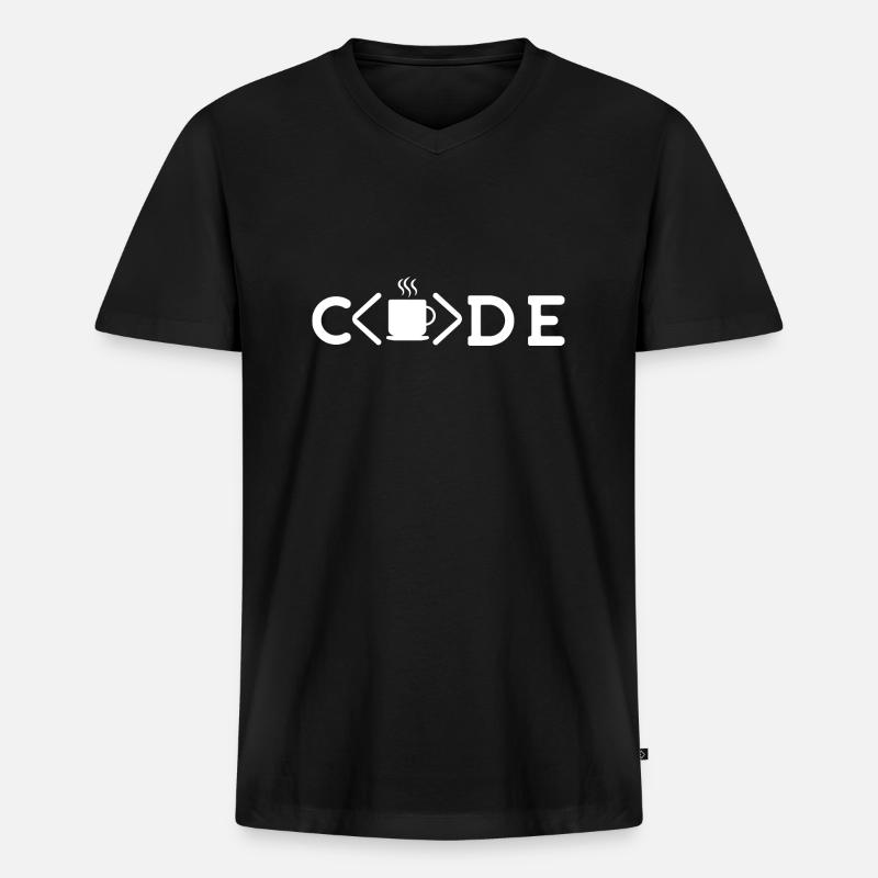 Java Entwickler Brauch Kaffee - Männer Premium Bio T-Shirt mit V-Ausschnitt - Schwarz