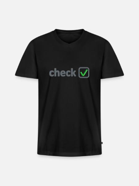 afkrydsningsfelt med grøn krog alt ok - Premium økologisk T-shirt med V-hals til mænd - sort
