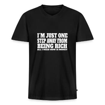 drôle dictons drôles disant cadeau drôle - T-shirt encolure en V Premium bio Homme - noir - Devant - Nico (187cm)