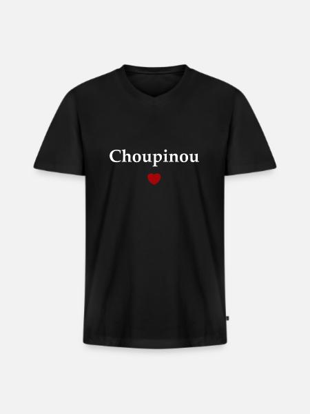 Choupinou - T-shirt encolure en V Premium bio Homme - noir