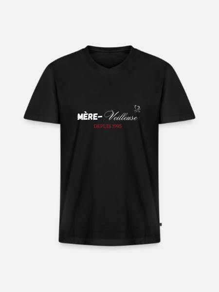 Mère veilleuse depuis 1995 - T-shirt encolure en V Premium bio Homme - noir