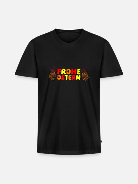 happy Easter - Men's Premium Organic T-shirt with V-neck - black