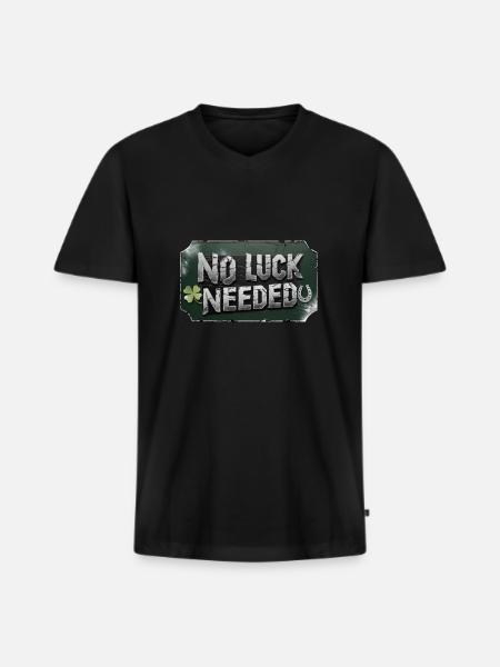 no luck needed - St.Patrick´s Day - Männer Premium Bio T-Shirt mit V-Ausschnitt - Schwarz