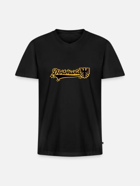 Dortmund lettering 01 - Men's Premium Organic T-shirt with V-neck - black