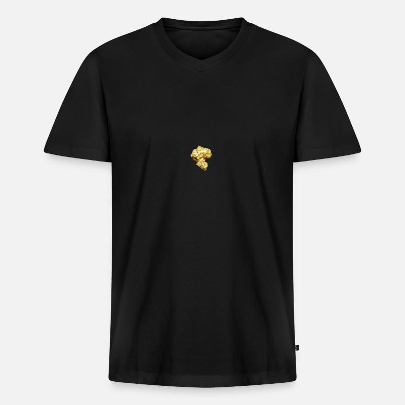 nugget - Männer Premium Bio T-Shirt mit V-Ausschnitt - Schwarz