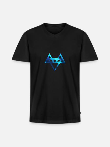 Neffex 3D Blue Logo 1 - Men's Premium Organic T-shirt with V-neck - black