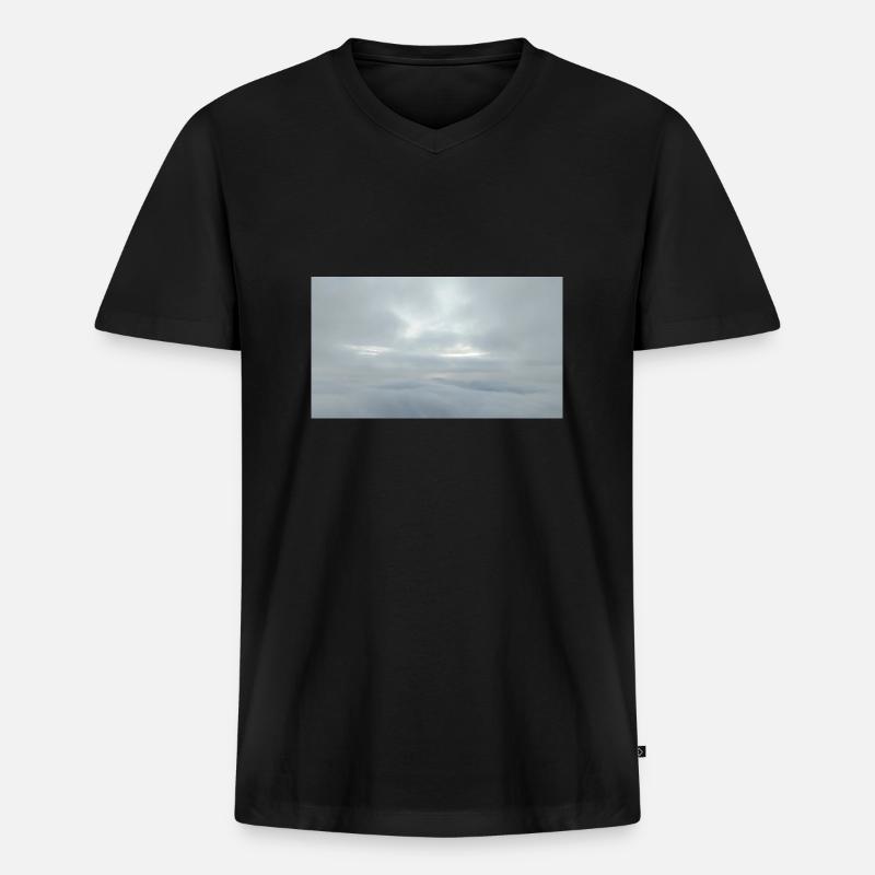 In den Wolken - Männer Premium Bio T-Shirt mit V-Ausschnitt - Schwarz