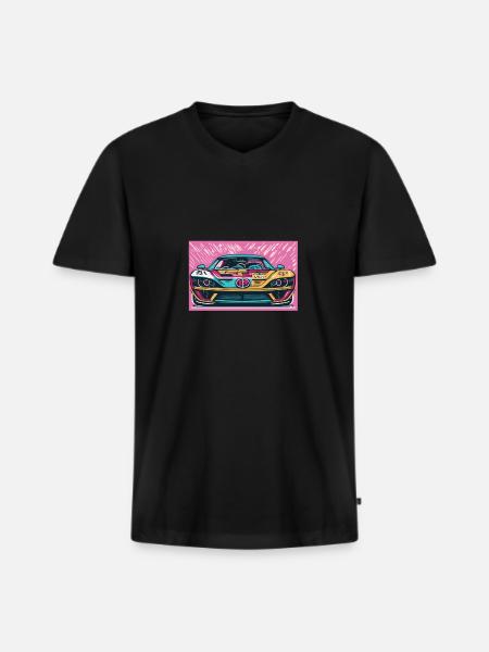 70's Racecar - Men's Premium Organic T-shirt with V-neck - black