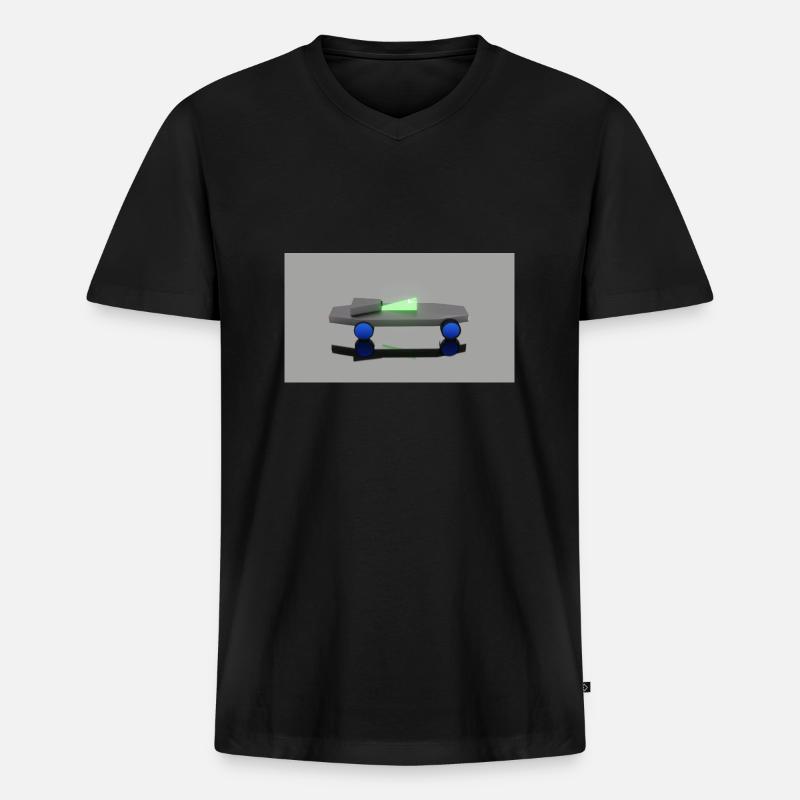 Neon Auto - Männer Premium Bio T-Shirt mit V-Ausschnitt - Schwarz