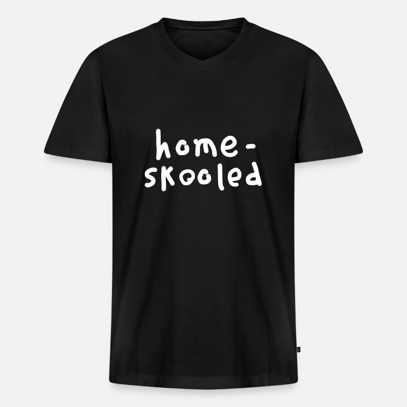 Startseite Skooled Lustiges Schuldesign - Männer Premium Bio T-Shirt mit V-Ausschnitt - Schwarz