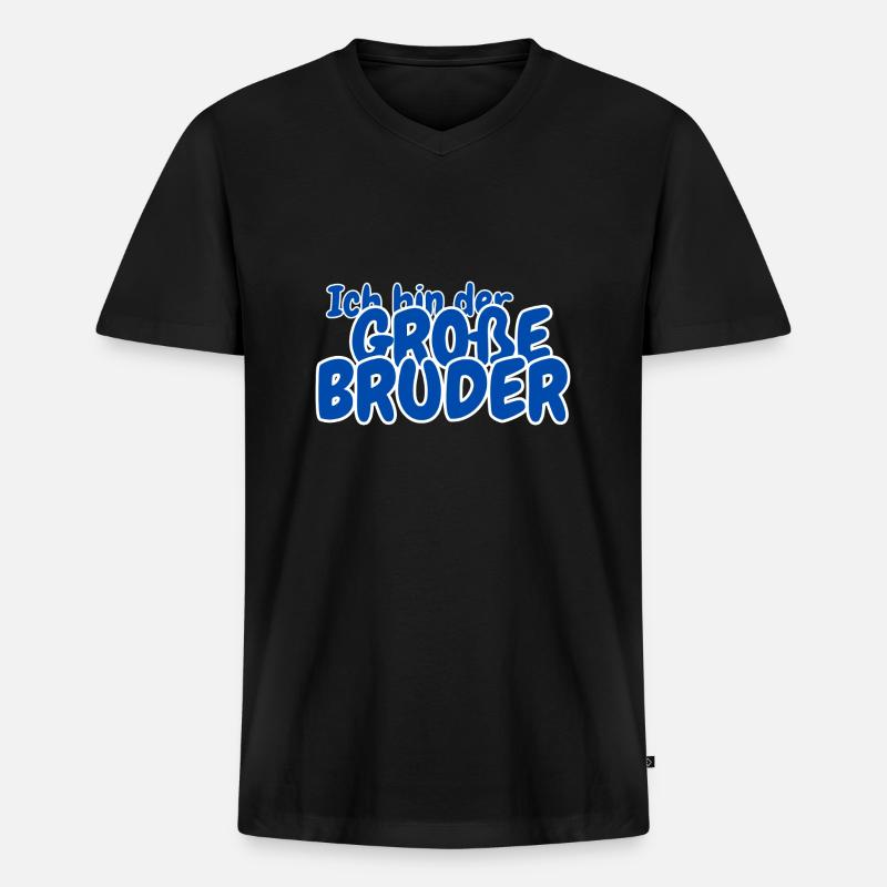 Ich bin der grosse Bruder - Männer Premium Bio T-Shirt mit V-Ausschnitt - Schwarz