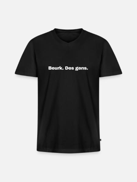 Beurk. Des gens. - T-shirt encolure en V Premium bio Homme - noir