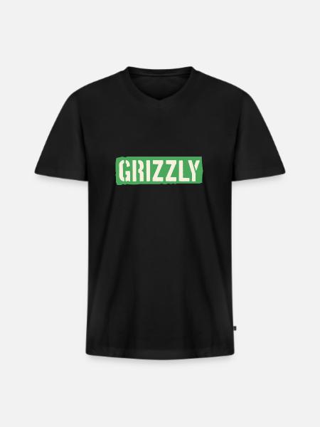 Grizzly Bär Slogan - Männer Premium Bio T-Shirt mit V-Ausschnitt - Schwarz