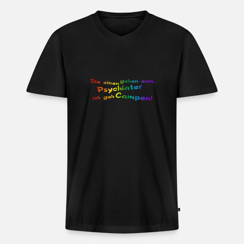 Psycho Camper pride - Männer Premium Bio T-Shirt mit V-Ausschnitt - Schwarz