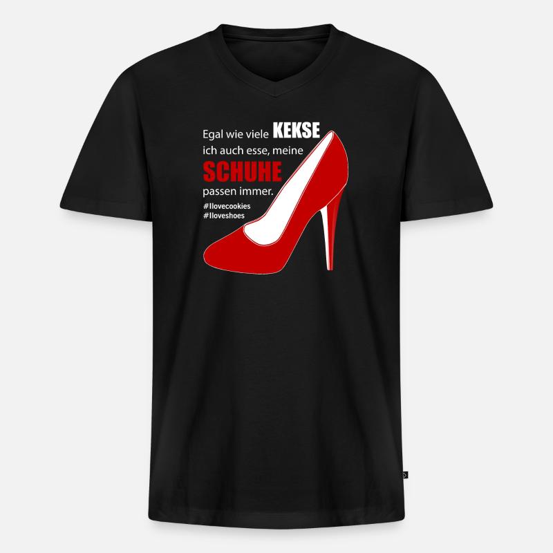 Der Schuh passt perfekt - Männer Premium Bio T-Shirt mit V-Ausschnitt - Schwarz