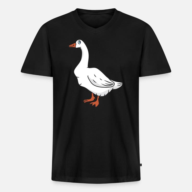 Gans - Männer Premium Bio T-Shirt mit V-Ausschnitt - Schwarz