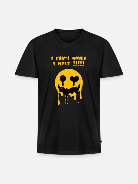 Smiling face that melts - Men's Premium Organic T-shirt with V-neck - black