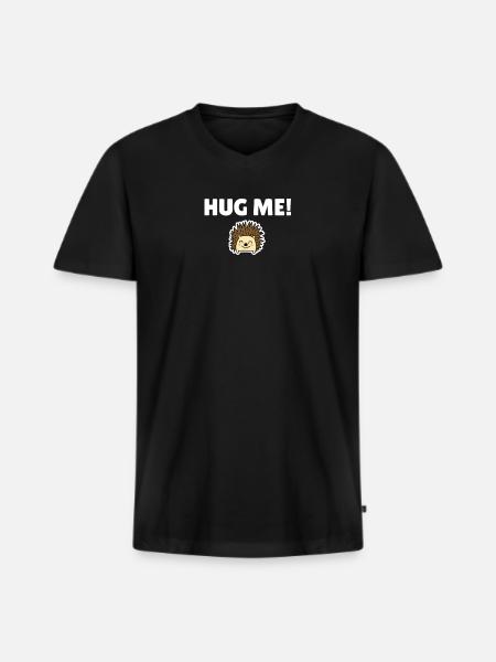 Hug me! - Men's Premium Organic T-shirt with V-neck - black