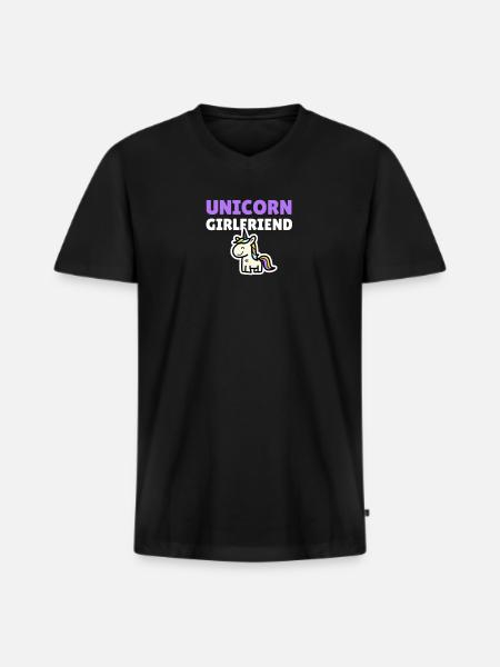 Unicorn Girlfriend - Men's Premium Organic T-shirt with V-neck - black