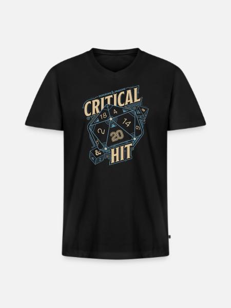Dungeons And Dragons D20 Cube Critical Hit - Men's Premium Organic T-shirt with V-neck - black