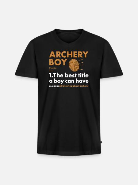 Sport Boy Archery - Men's Premium Organic T-shirt with V-neck - black