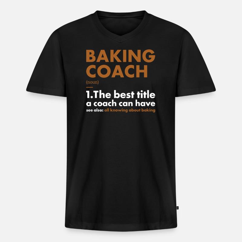 Baker Coach Definition Baking - Männer Premium Bio T-Shirt mit V-Ausschnitt - Schwarz