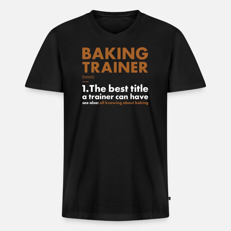 Baker Trainer Definition Baking - Männer Premium Bio T-Shirt mit V-Ausschnitt - Schwarz