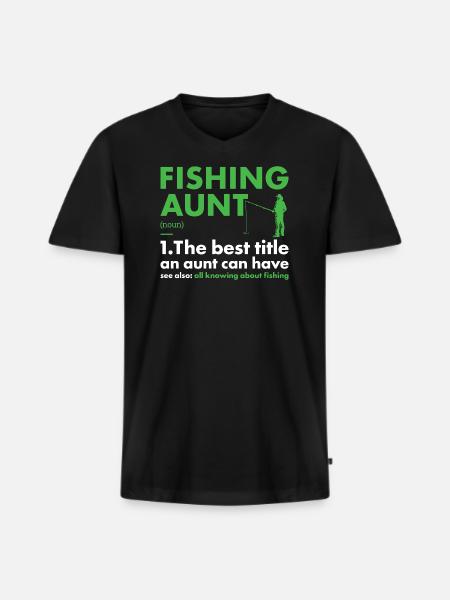 Fisher Aunt Definition Fishing - Men's Premium Organic T-shirt with V-neck - black