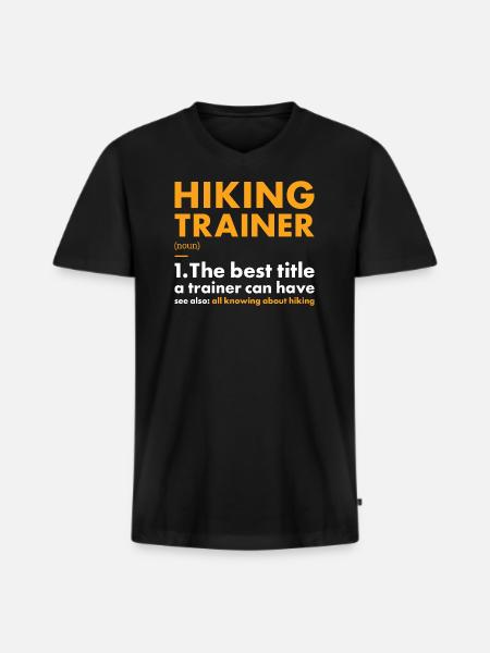 Hiker Trainer Definition Hiking - Men's Premium Organic T-shirt with V-neck - black