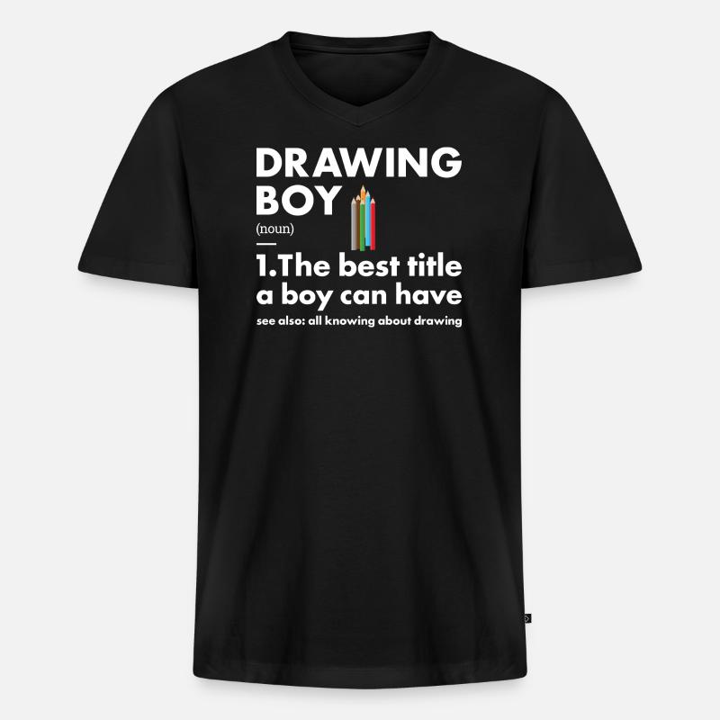 Drawer Boy Definition Drawing - Männer Premium Bio T-Shirt mit V-Ausschnitt - Schwarz