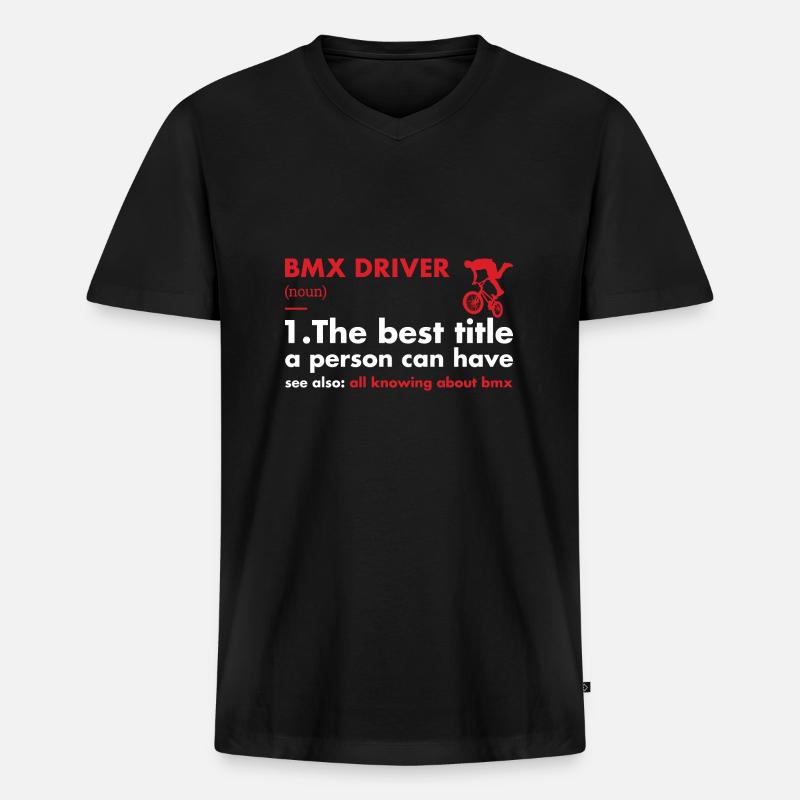 Sport Driver Definition BMX - Männer Premium Bio T-Shirt mit V-Ausschnitt - Schwarz