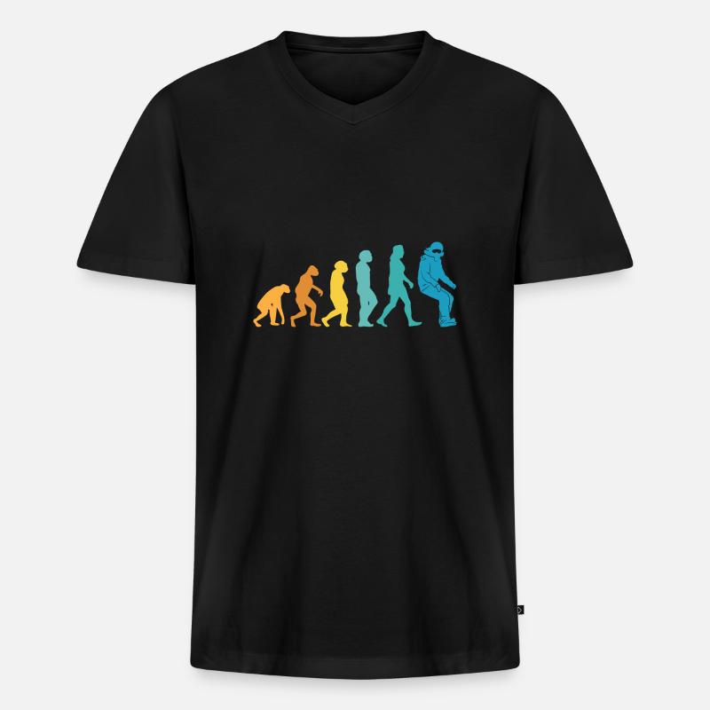 Evolution-Snowboarder - Männer Premium Bio T-Shirt mit V-Ausschnitt - Schwarz