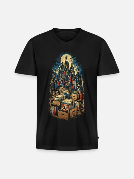 Comic Collector - Men's Premium Organic T-shirt with V-neck - black