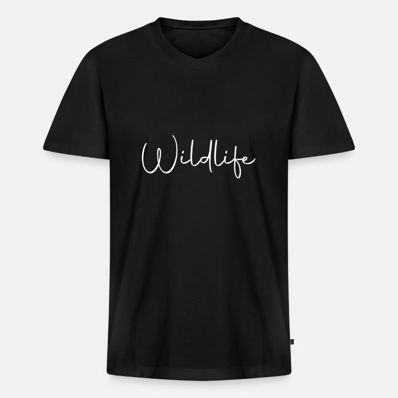 Wildlife - Männer Premium Bio T-Shirt mit V-Ausschnitt - Schwarz