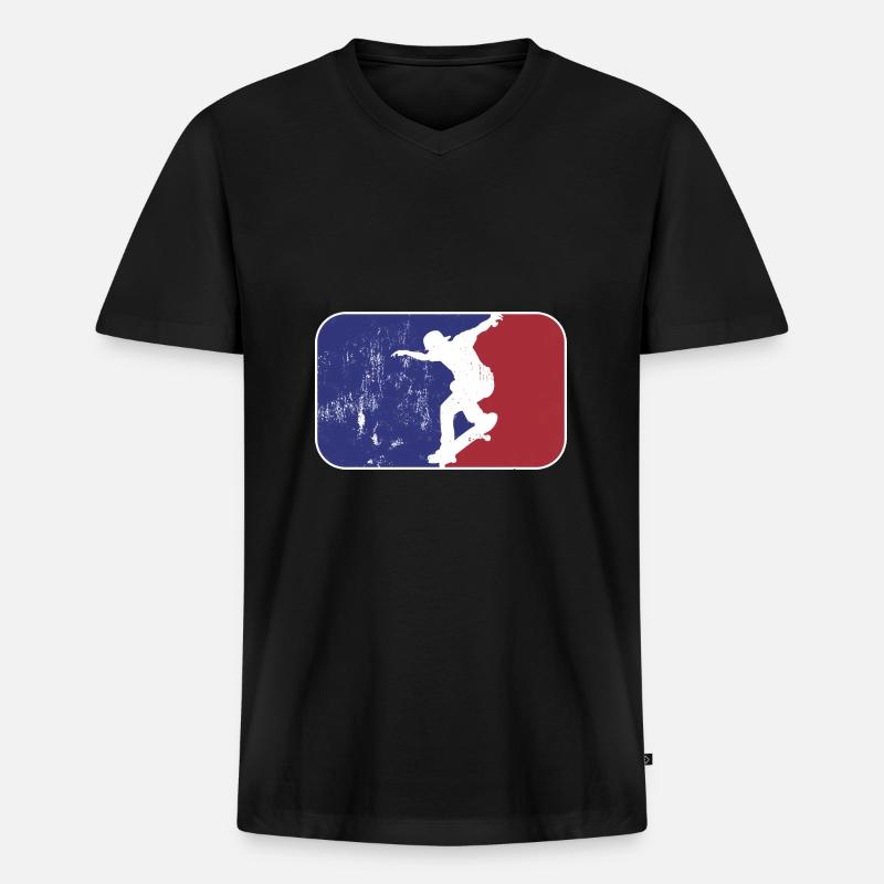 Skater Logo - Männer Premium Bio T-Shirt mit V-Ausschnitt - Schwarz