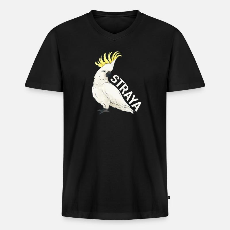 Straya - Männer Premium Bio T-Shirt mit V-Ausschnitt - Schwarz