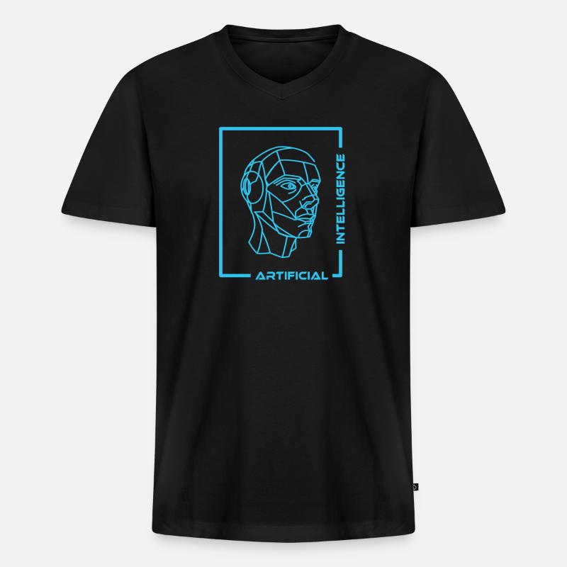 Artificial Intelligence - Männer Premium Bio T-Shirt mit V-Ausschnitt - Schwarz
