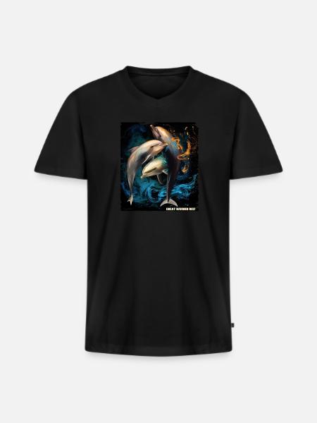 GREAT BARRIER REEF FLAG - Men's Premium Organic T-shirt with V-neck - black