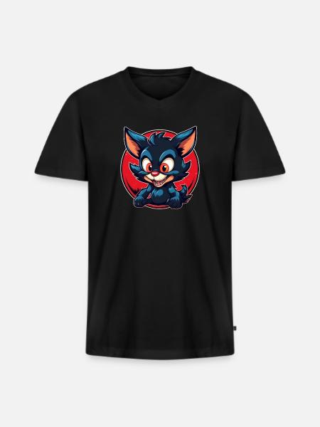 Super cute tasmanian Devil - Men's Premium Organic T-shirt with V-neck - black
