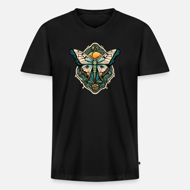 Butterfly - Männer Premium Bio T-Shirt mit V-Ausschnitt - Schwarz