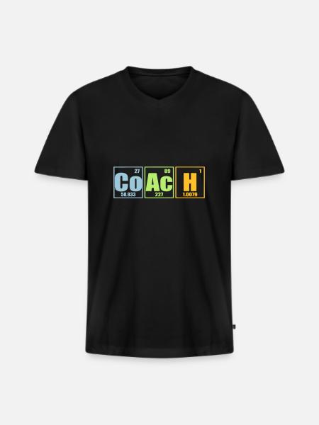 Éléments de chimie CoAcH - T-shirt encolure en V Premium bio Homme - noir